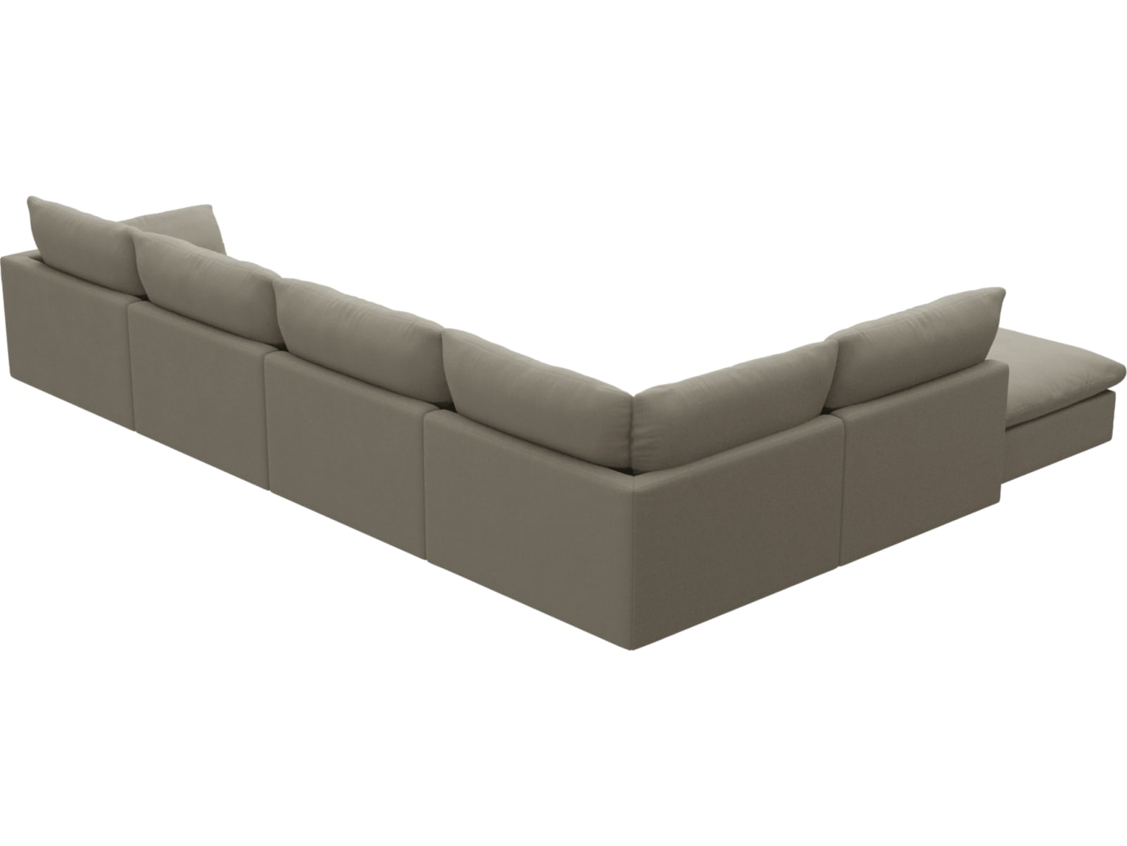 Willow Plaza Natural Modular Sofa - 6 Seater LAF Terminal color Plaza Natural
