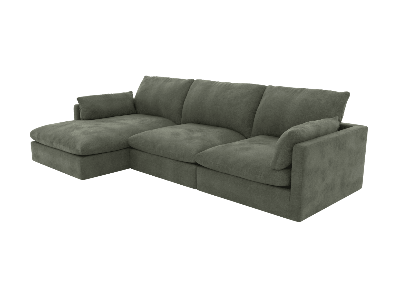 Willow Tribute Dark Jade Chaise Sofa - 3 Seater color Tribute Dark Jade