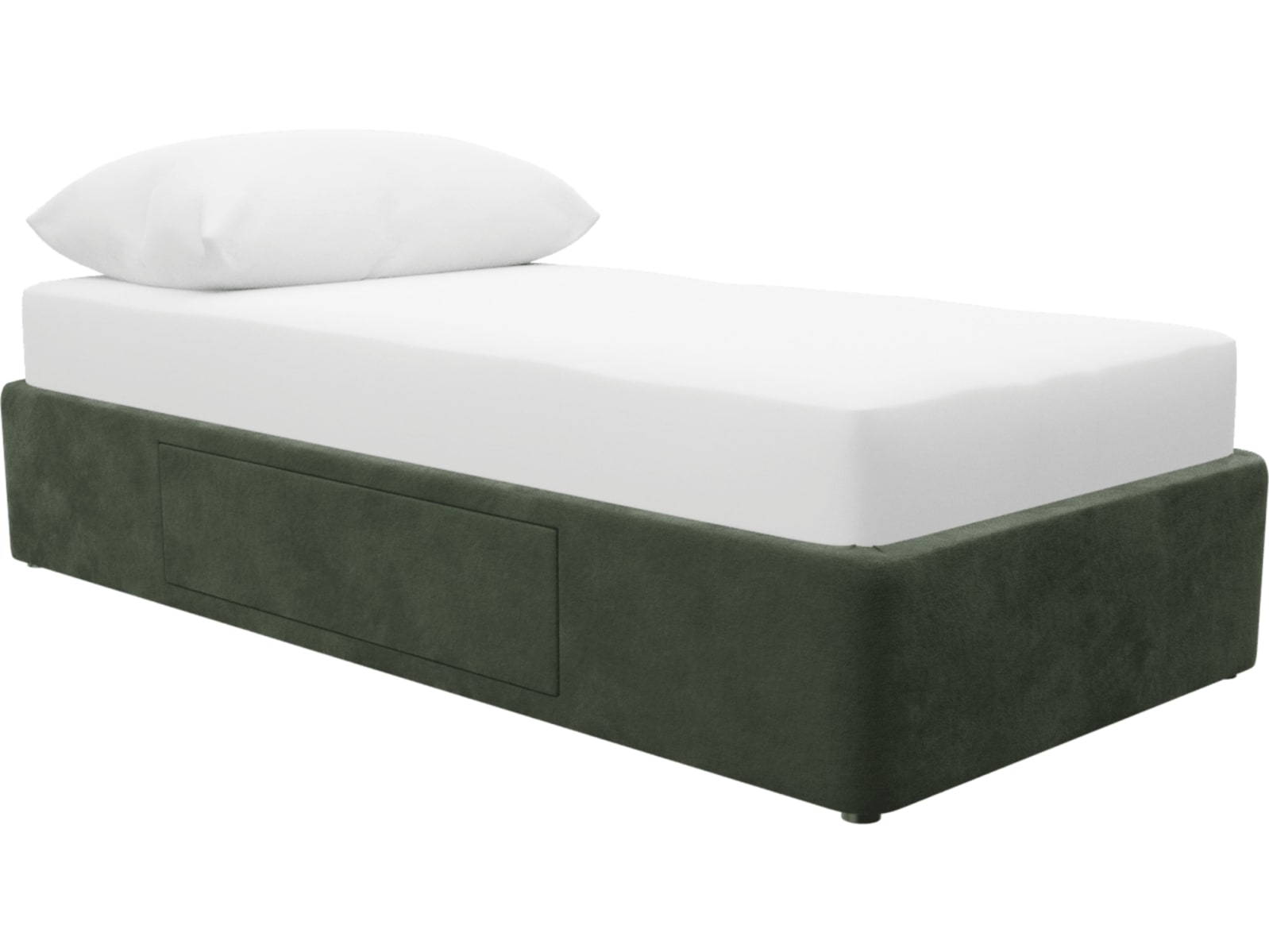 Zenith Kids 1 Storage Drawer Bed Base Muse Forest color Muse Forest