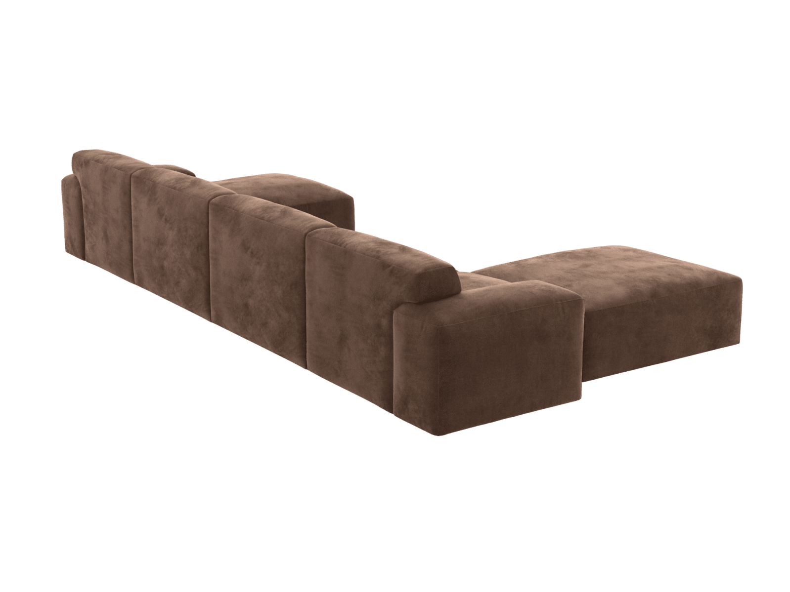 Copenhagen Muse Chocolate Chaise Sofa - 5 Seater U Shaped Modular color Muse Chocolate