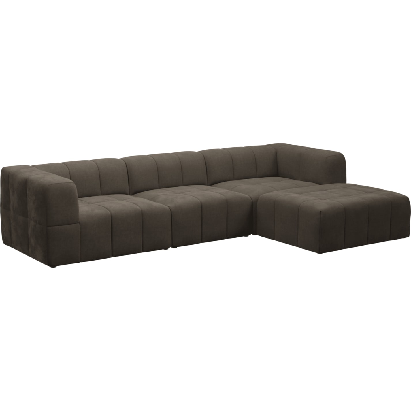 Lucello Muse Mink Modular Sofa with Ottoman - 4 Piece color Muse Mink