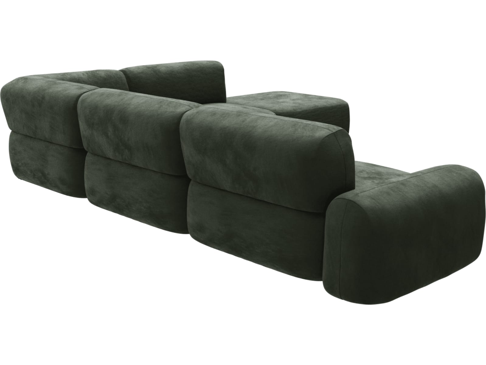 Beckett Muse Forest Modular Sofa - 6 Piece color Muse Forest