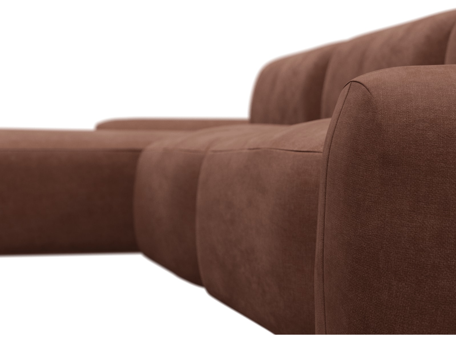 Beckett Muse Rust Chaise Sofa - 3 Seater color Muse Rust