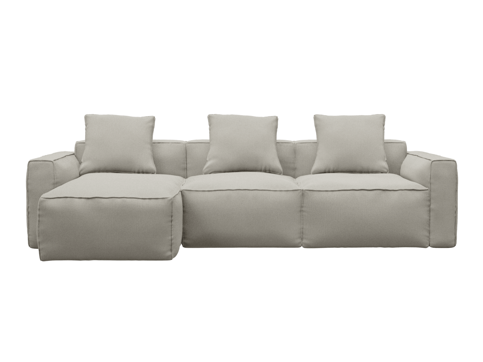 Riley Apt View Cream Sofa - 3 Seater Chaise color View Cream