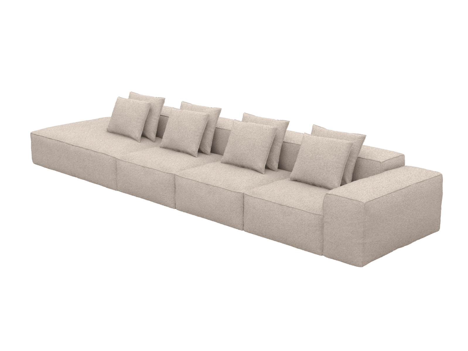 Riley Boucle Pumice 5 Seater Terminal Left Modular Sofa color Boucle Pumice