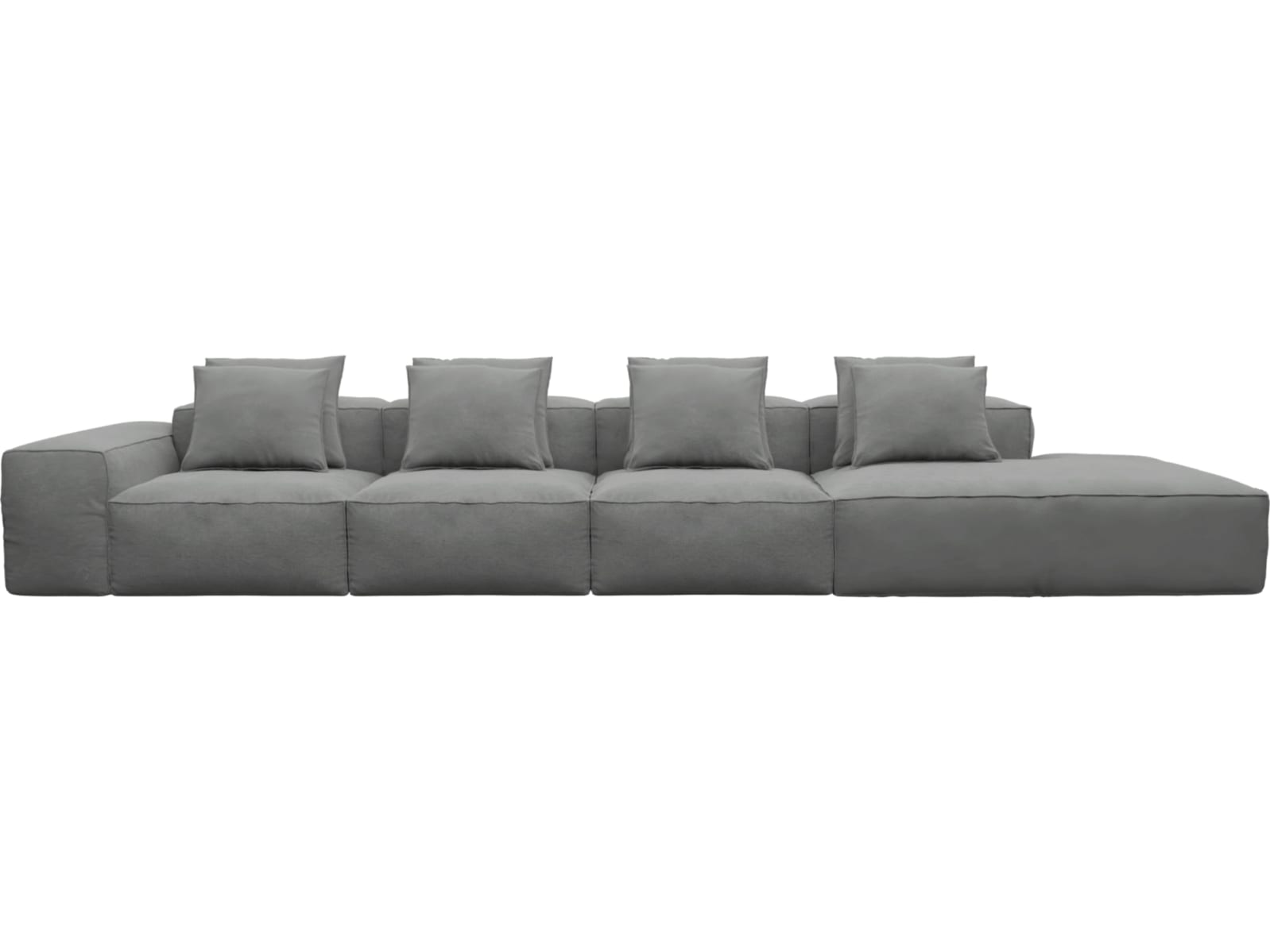 Riley Maya Flint Modular Sofa - 1x Arm, 3x Armless, 1x Right Terminal color Maya Flint