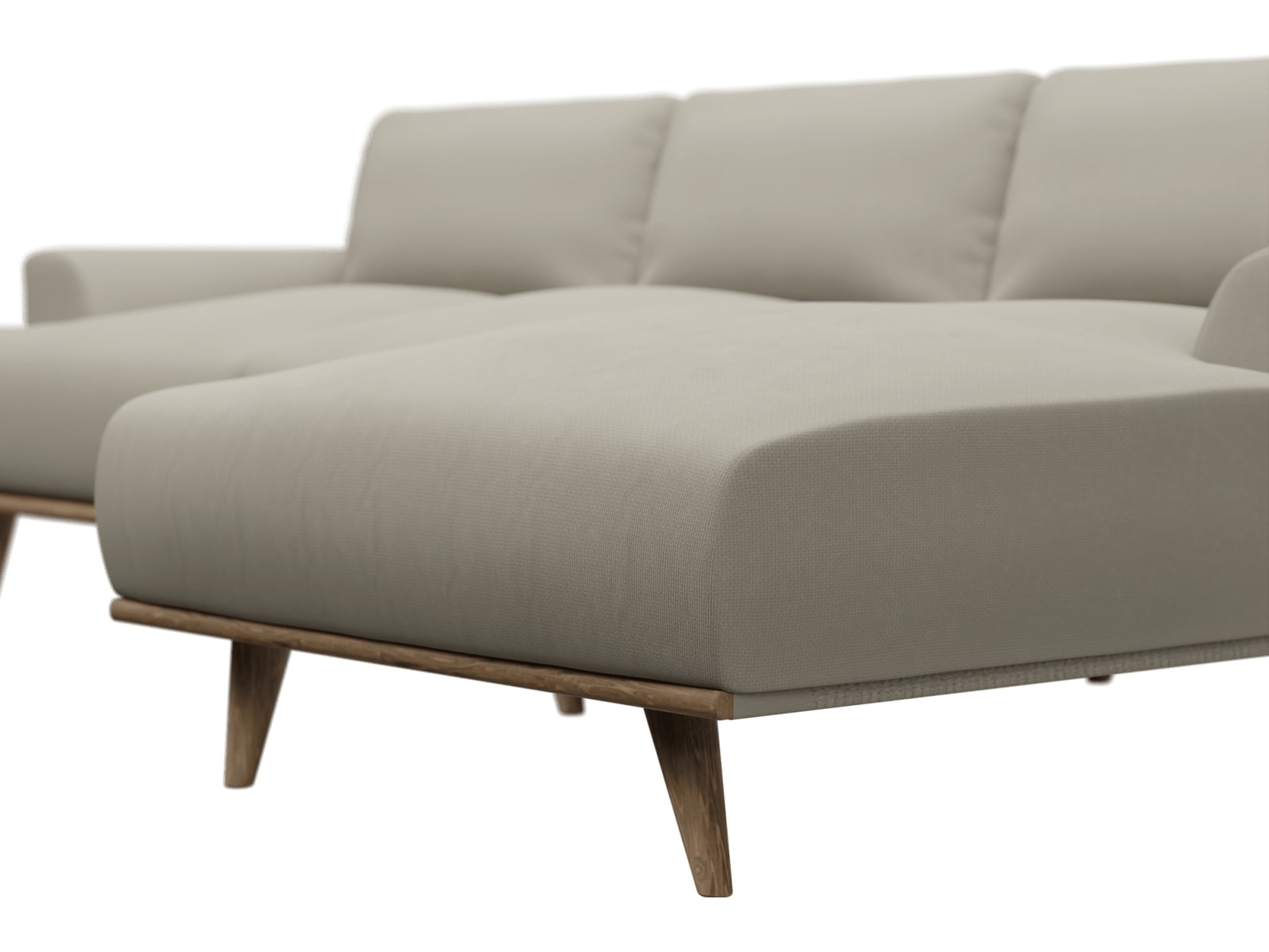 Dane Plaza Natural Chaise Sofa - 3 Seater color Plaza Natural
