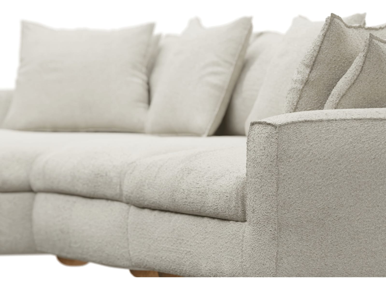 Tully Boucle Ivory Chaise Sofa - 3 Seater color Boucle Ivory