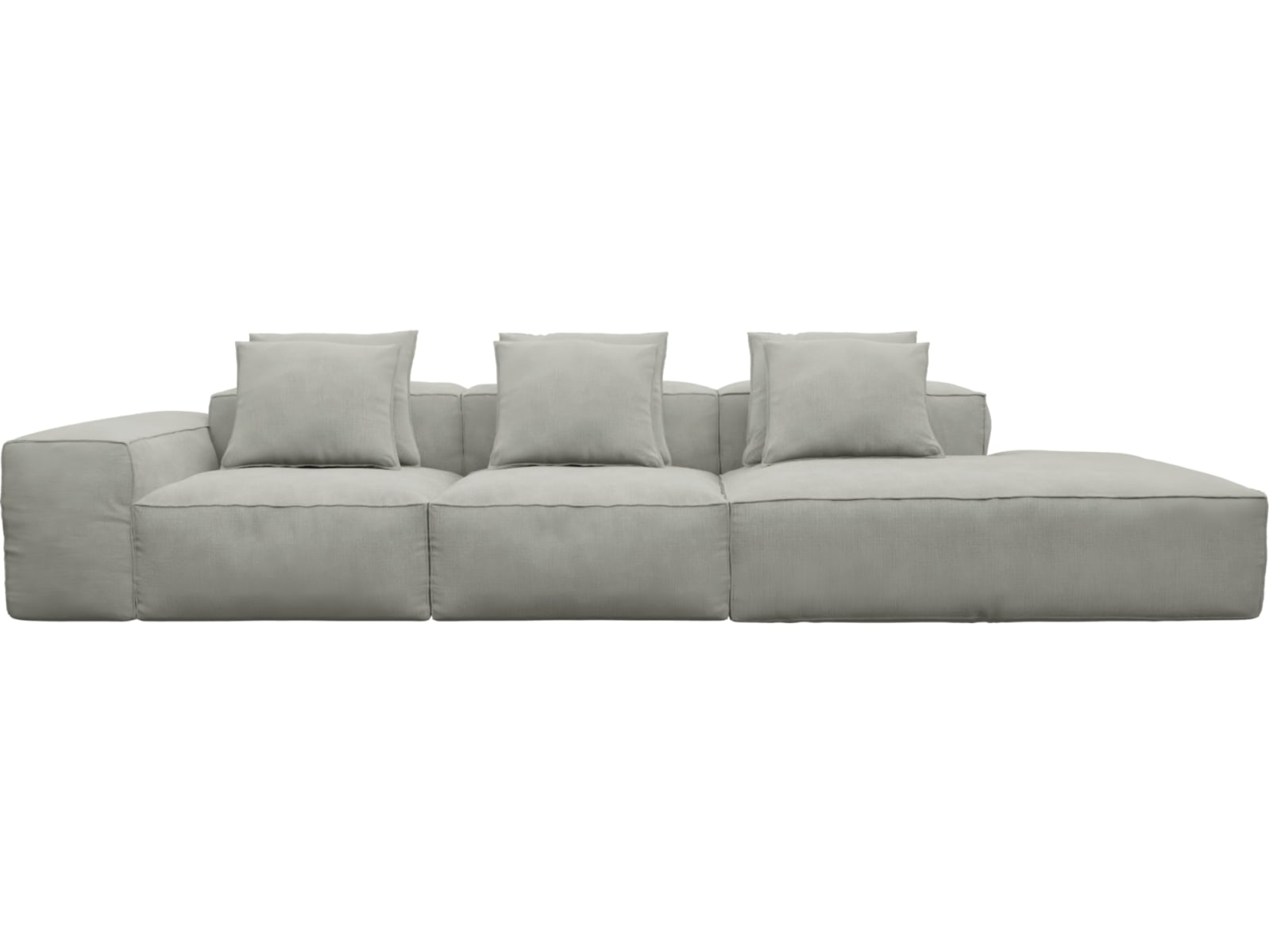 Riley Toorak Pebble Modular Sofa - 1x Arm, 2x Armless, 1x Right Terminal color Toorak Pebble