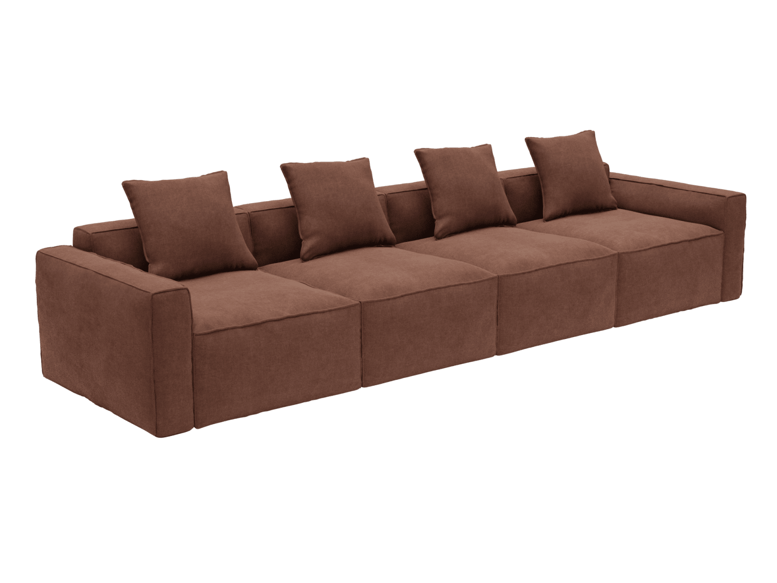 Riley Apt Muse Rust Sofa - 4 Seater color Muse Rust
