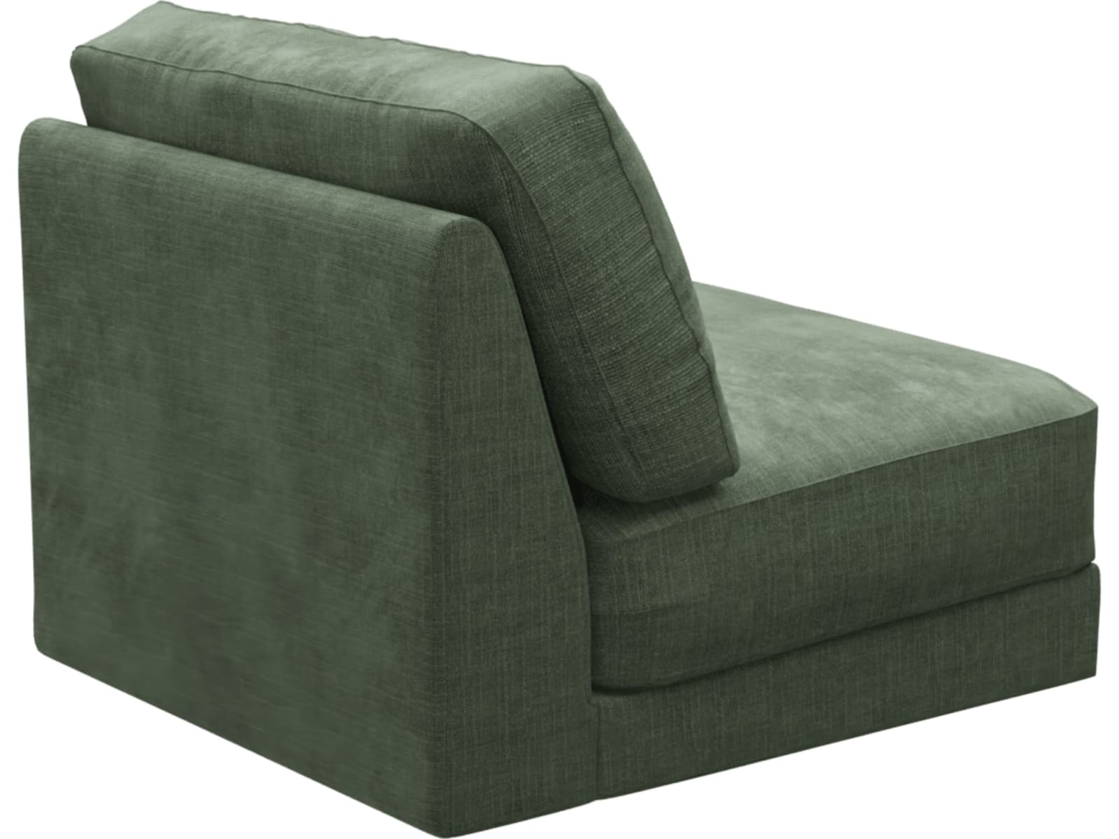 Monica Tribute Dark Jade Armless Sofa Chair Module color Tribute Dark Jade