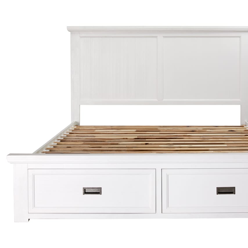 Aspen Storage Bed Frame White color White