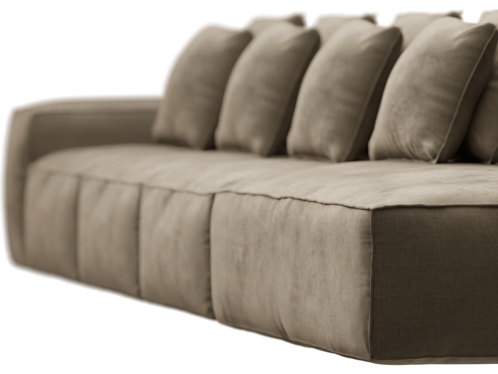 Riley Tribute Walnut Modular Sofa - 1x Arm, 3x Armless, 1x Right Terminal color Tribute Walnut