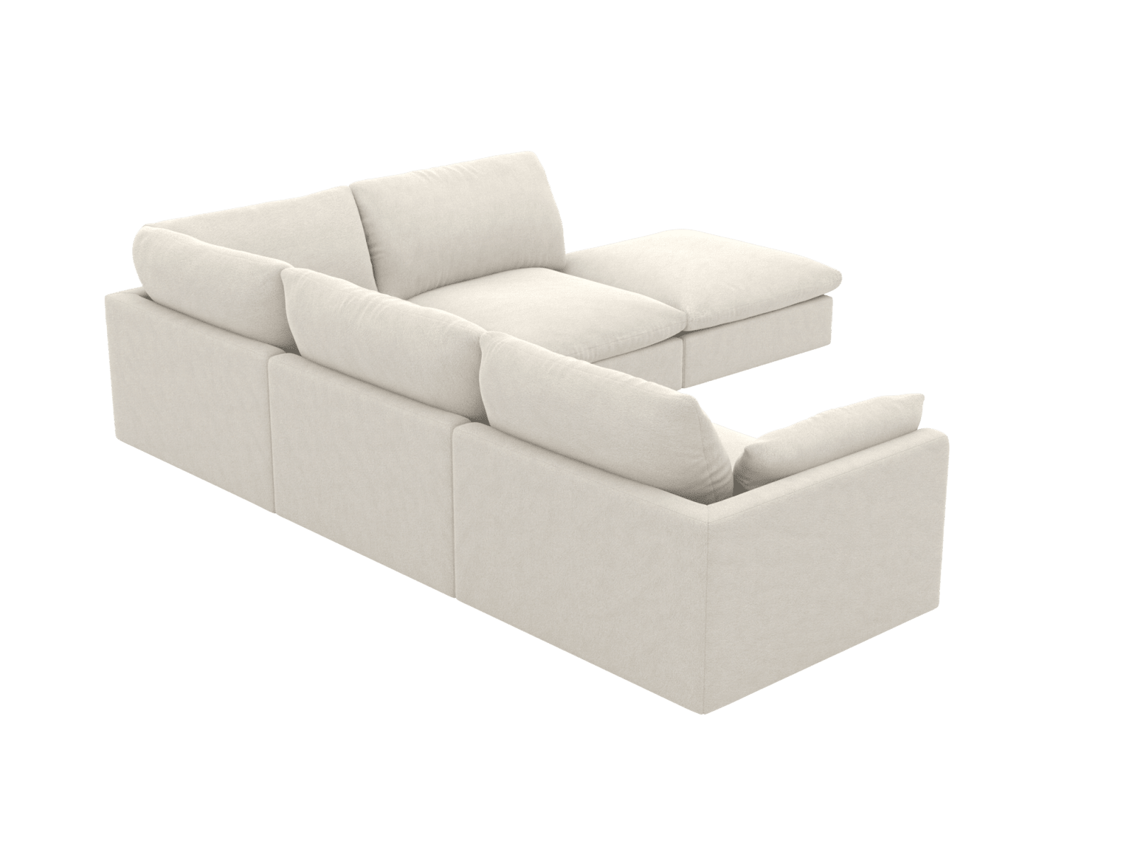 Willow California Ivory Modular Sofa RAF - 5 Seater color California Ivory