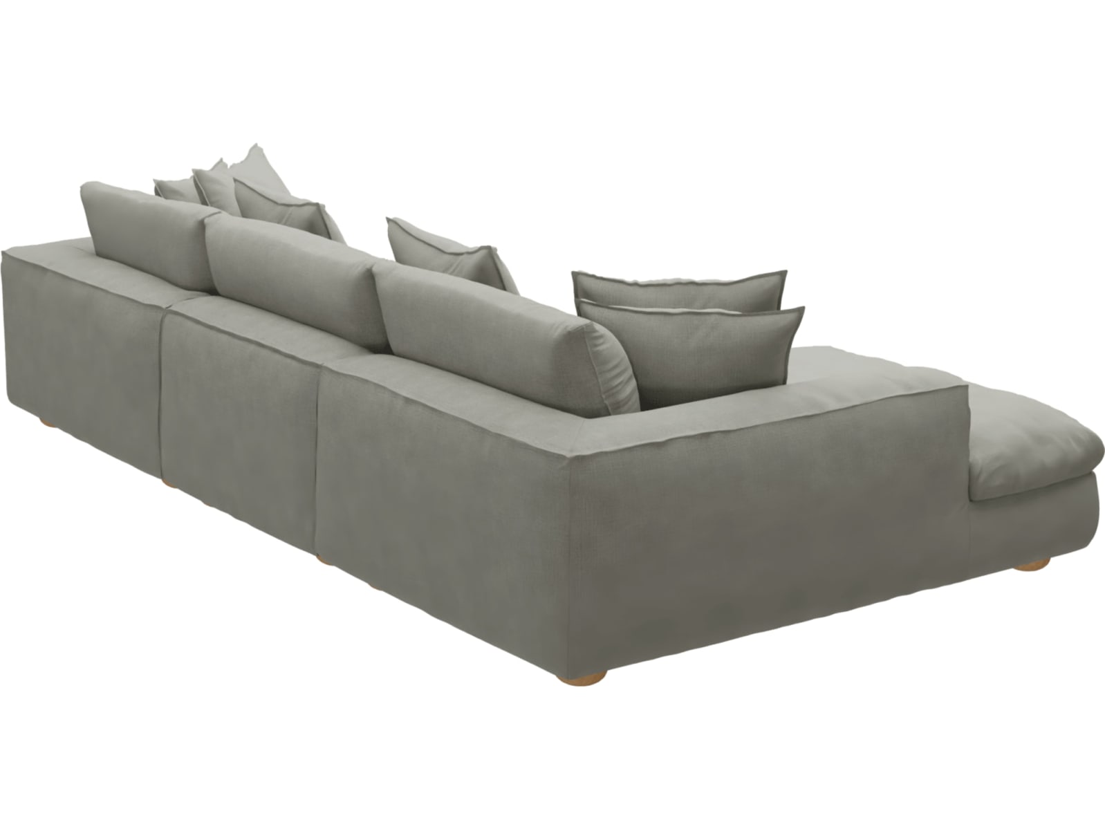 Tully Toorak Pebble Chaise Sofa - 3 Seater color Toorak Pebble