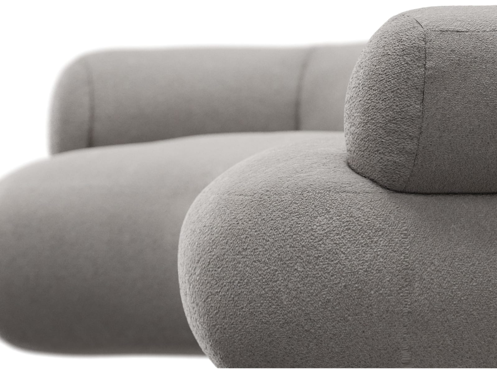 Colette Boucle Pumice Sofa - 3 Seater color Boucle Pumice