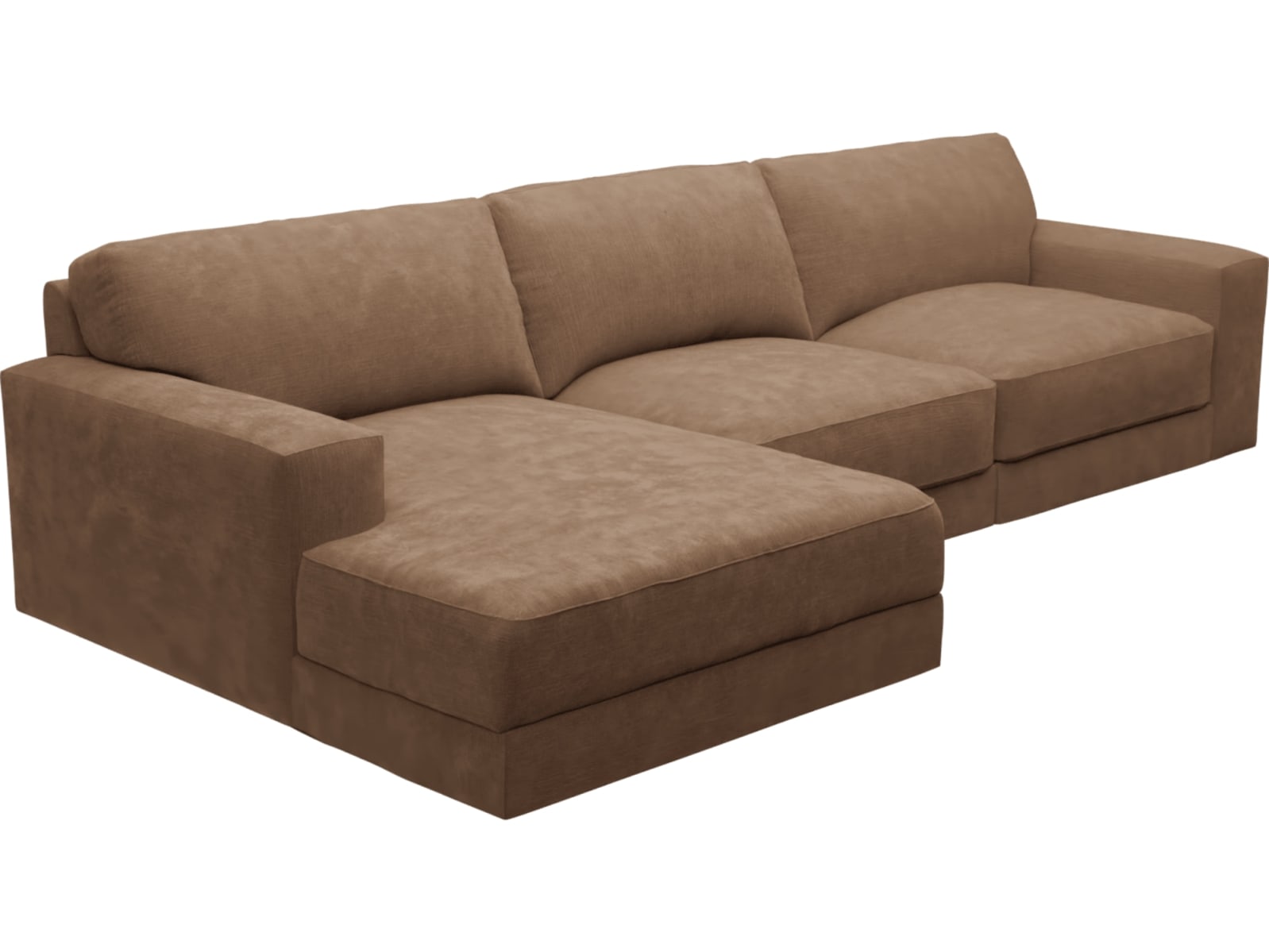 Monica Tribute Chestnut Chaise Sofa - 3 Seater color Tribute Chestnut