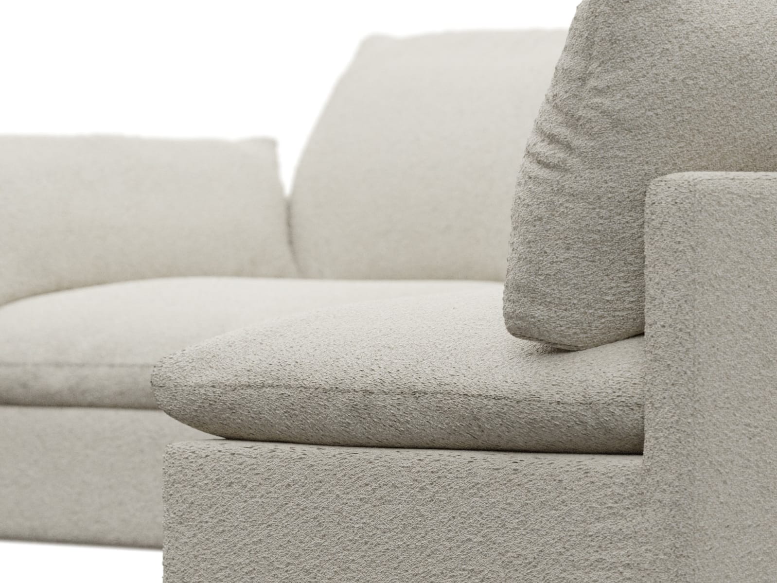 Willow Boucle Ivory Corner Sofa - 4 Seater RAF Terminal color Boucle Ivory