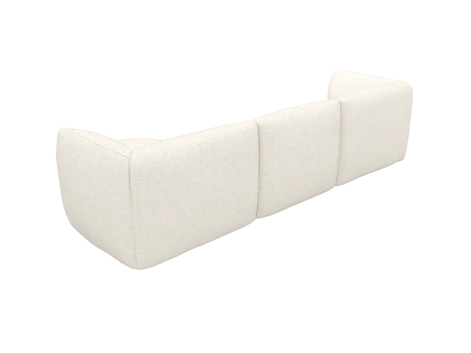 Dillon Boucle Ivory Round Chaise Sofa - 3 Seater color Boucle Ivory