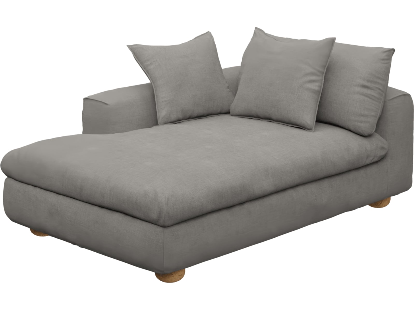 Tully Isla Soft Grey Chaise Left Arm Facing Module color Isla Soft Grey