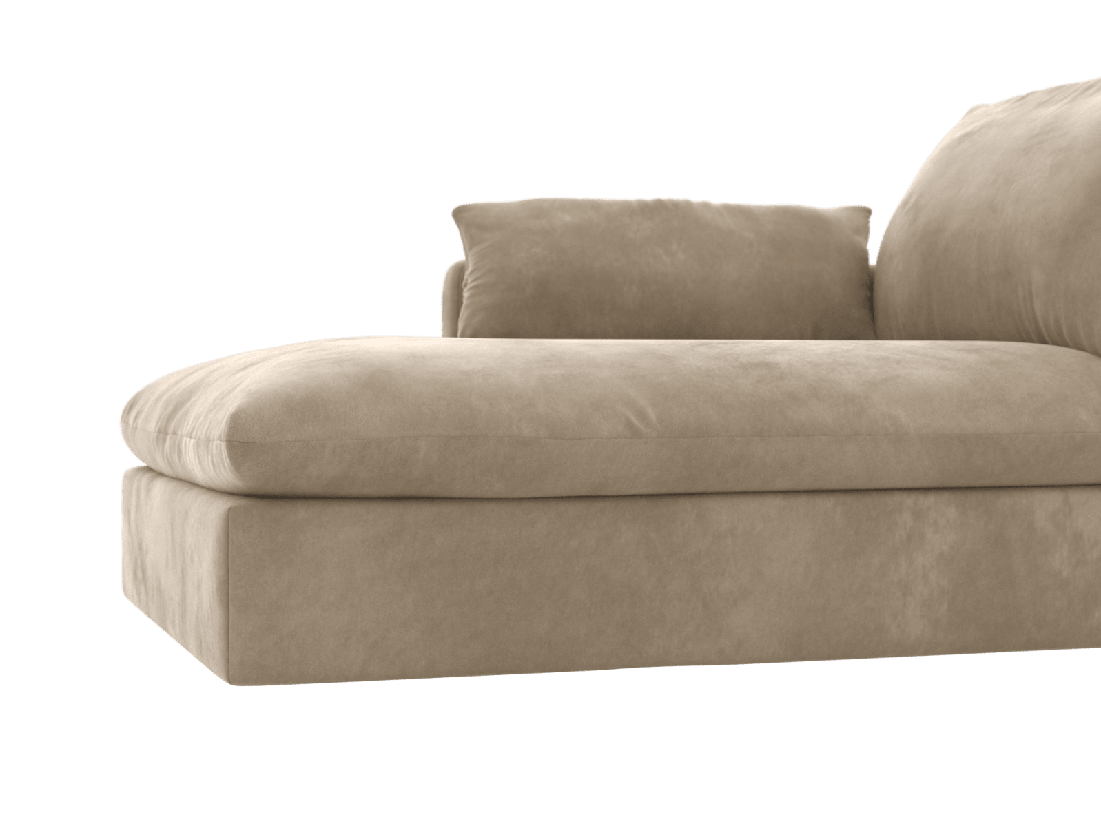 Willow Muse Soft Brown Chaise Left Arm Facing Sofa Module color Muse Soft Brown