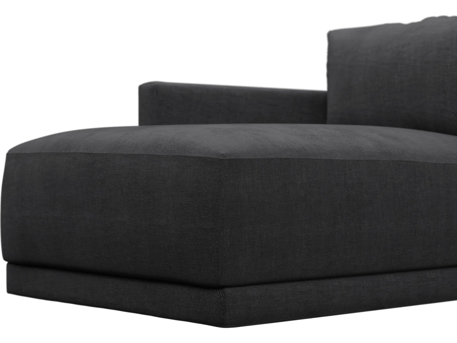 Haven Plaza Flint Grey Left Arm Facing Chaise Module color Plaza Flint Grey