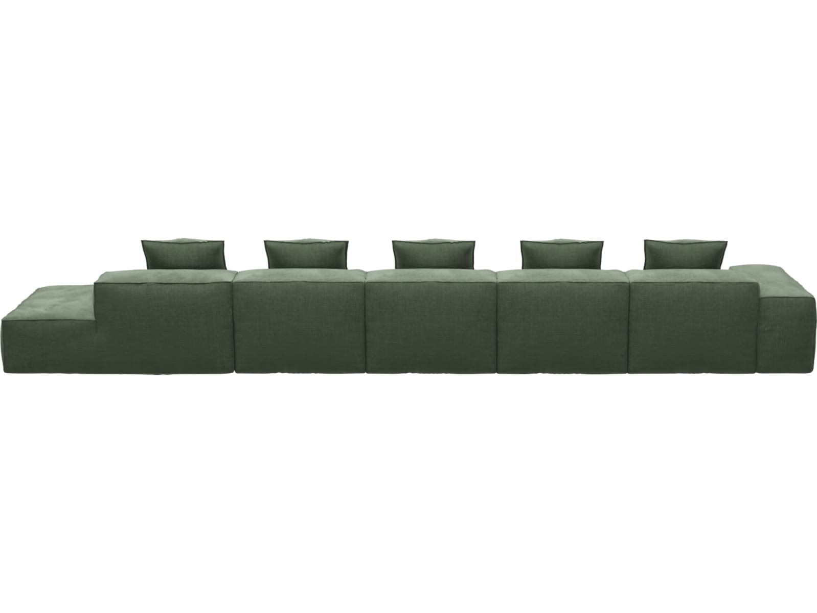 Riley Tribute Dark Jade Modular Sofa - 1x Arm, 4x Armless, 1x Right Terminal color Tribute Dark Jade