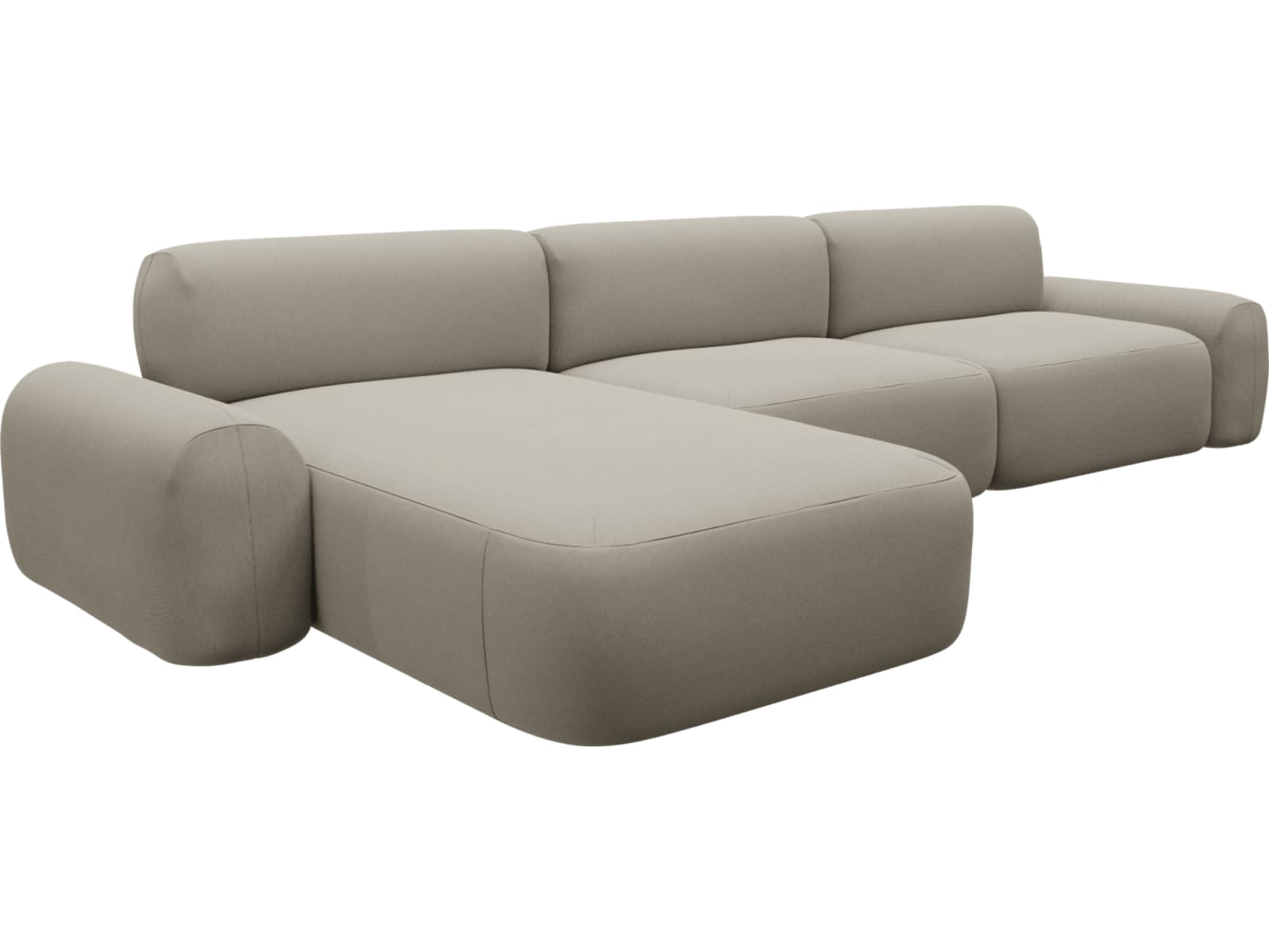 Beckett Plaza Natural Chaise Sofa - 3 Seater color Plaza Natural