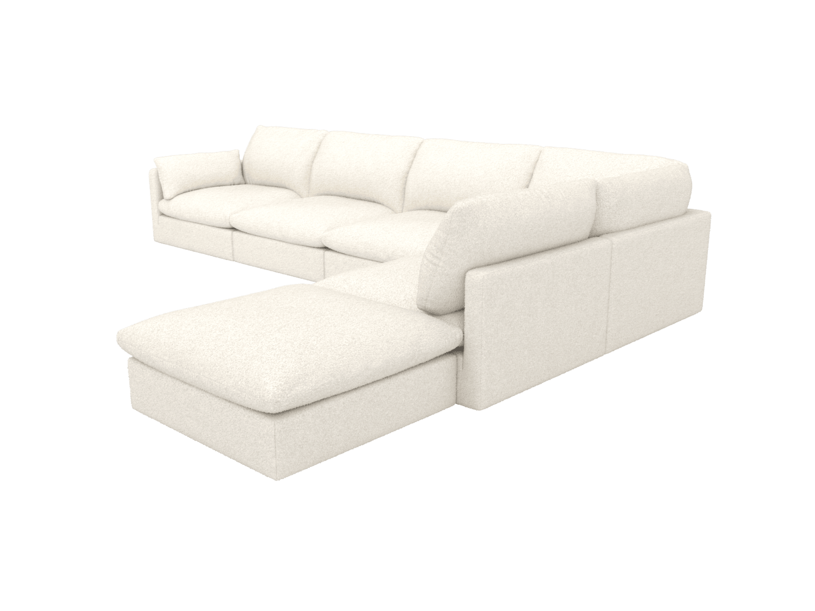 Willow Boucle Ivory Modular Sofa - 6 Seater RAF Terminal color Boucle Ivory