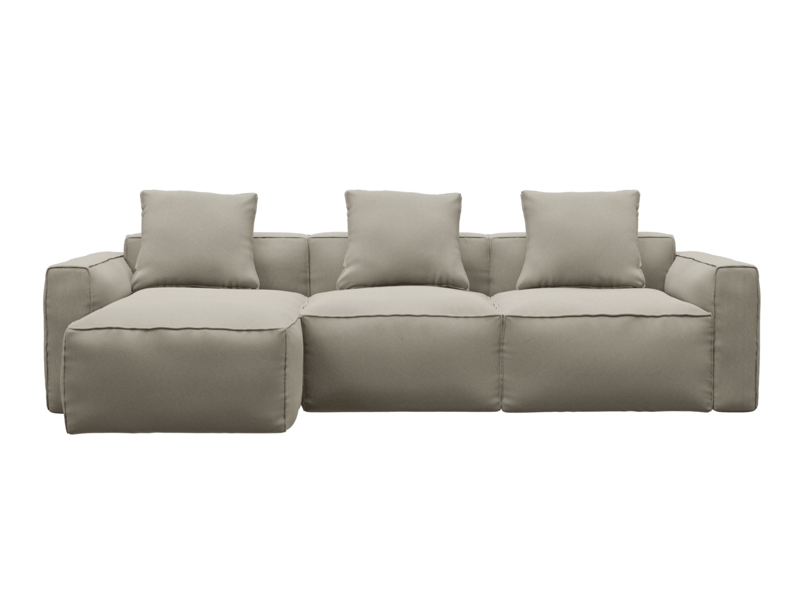 Riley Apt Plaza Natural Sofa - 3 Seater Chaise color Plaza Natural