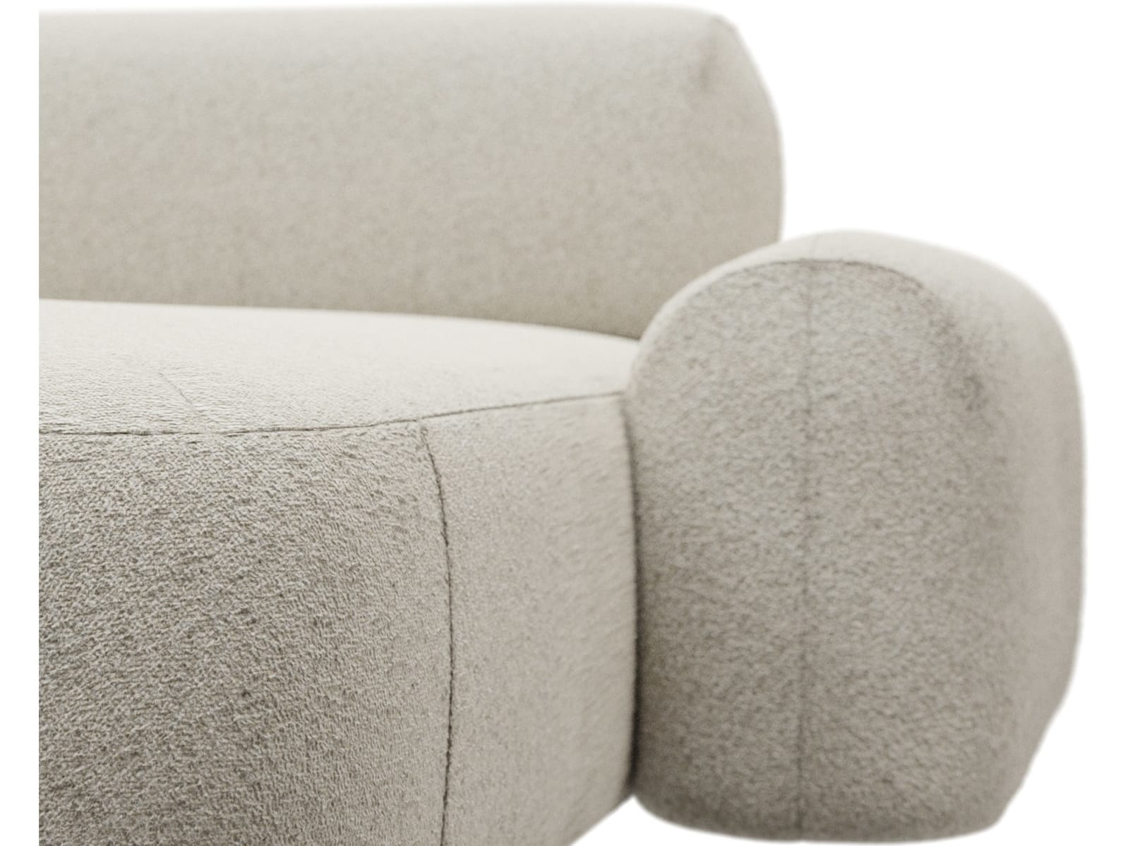 Beckett Boucle Ivory Chaise Sofa - 3 Seater color Boucle Ivory
