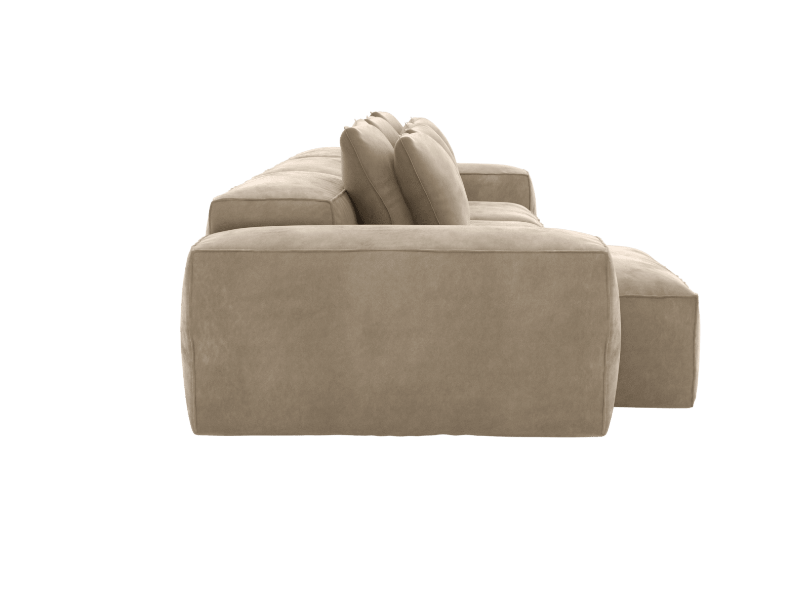Riley Muse Soft Brown Modular Chaise Sofa - 3 Seater color Muse Soft Brown
