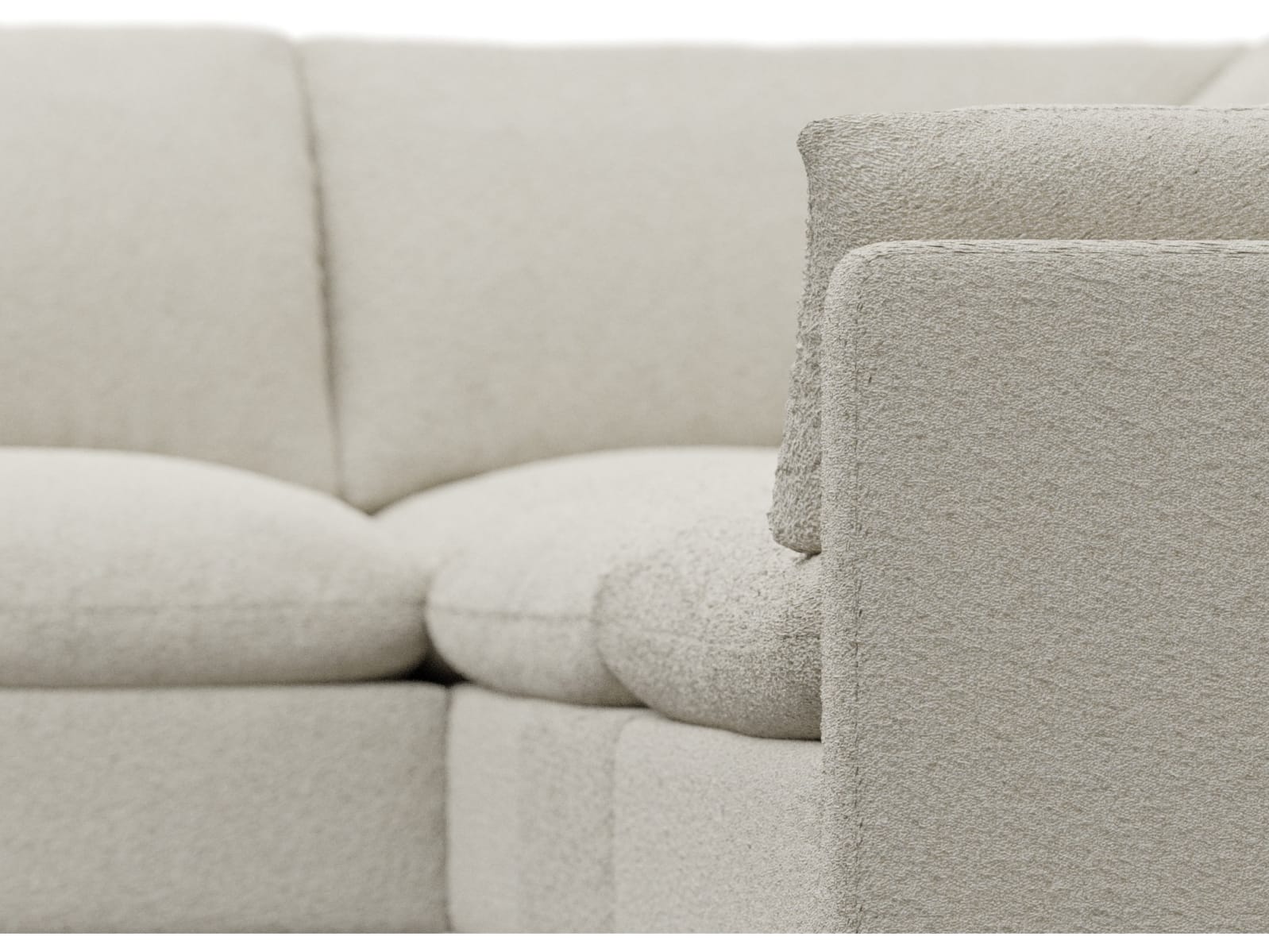 Willow Boucle Ivory Modular Sofa - 5 Seater LAF Terminal color Boucle Ivory