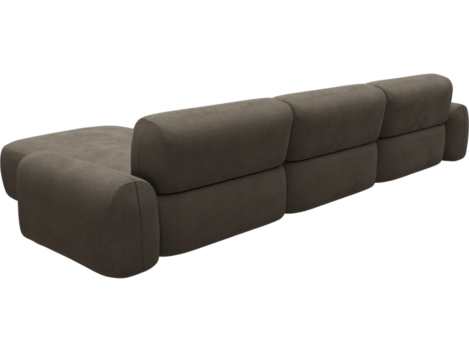 Beckett Muse Mink Chaise Sofa - 3 Seater color Muse Mink