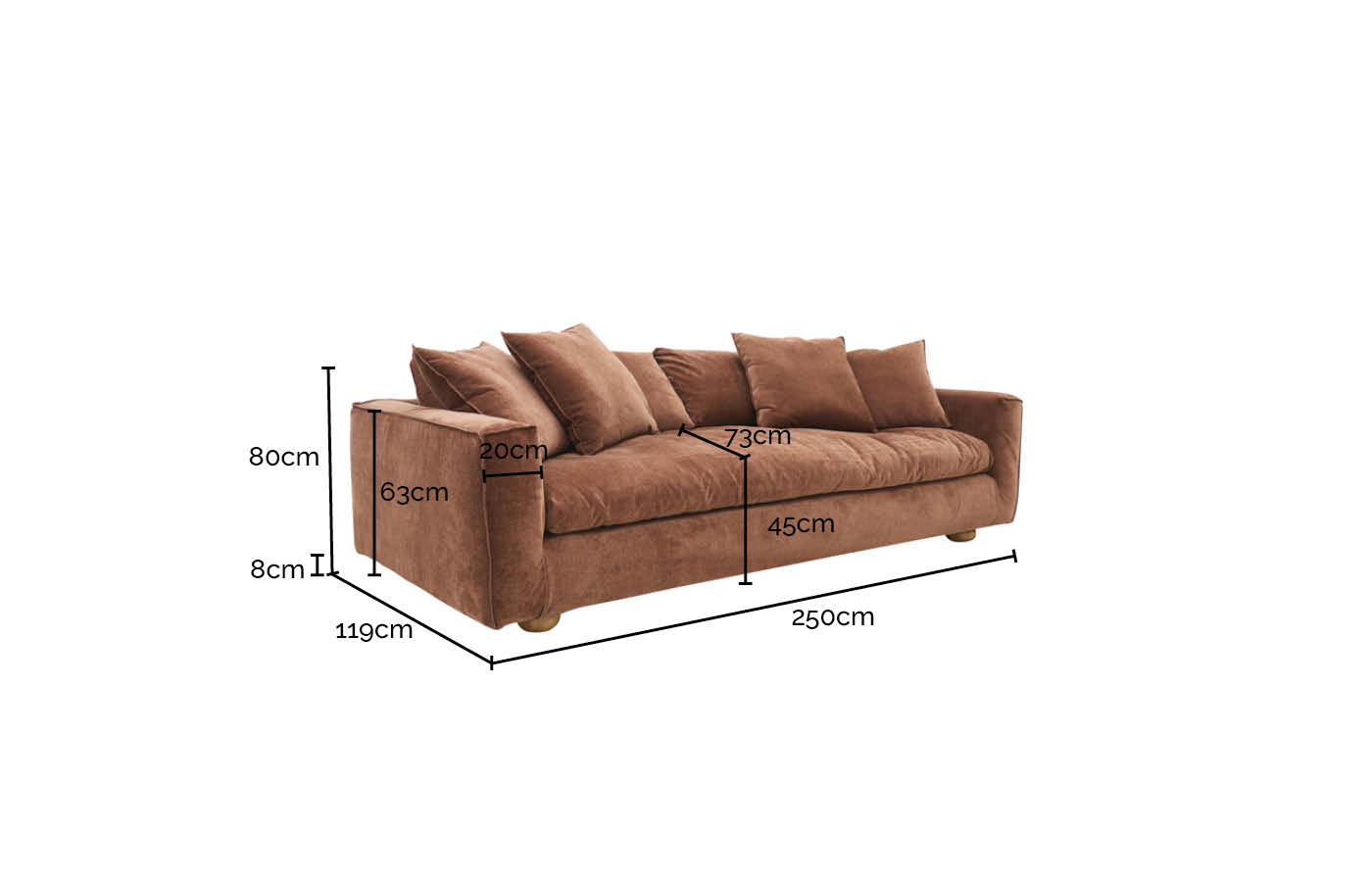 Tully Plaza Natural Sofa - 3.5 Seater color Plaza Natural