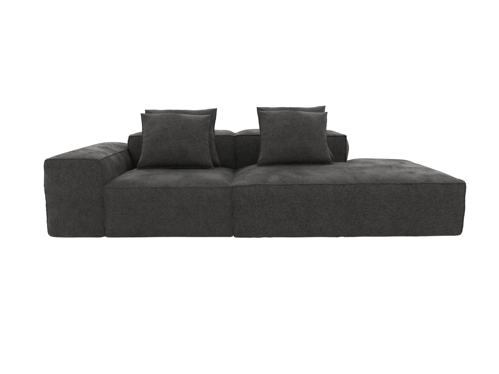 Riley California Charcoal 3 Seater Terminal Right Modular Sofa color California Charcoal