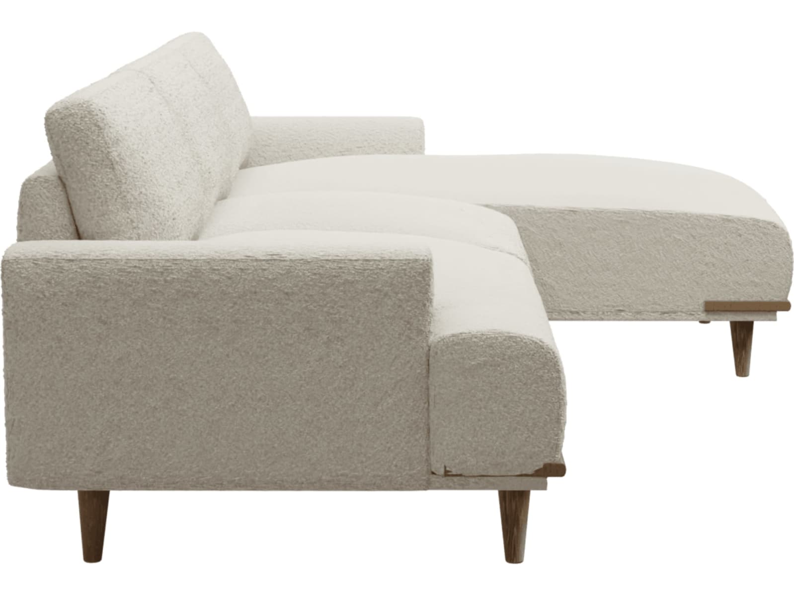 Dane Boucle Ivory Chaise Sofa - 3 Seater color Boucle Ivory