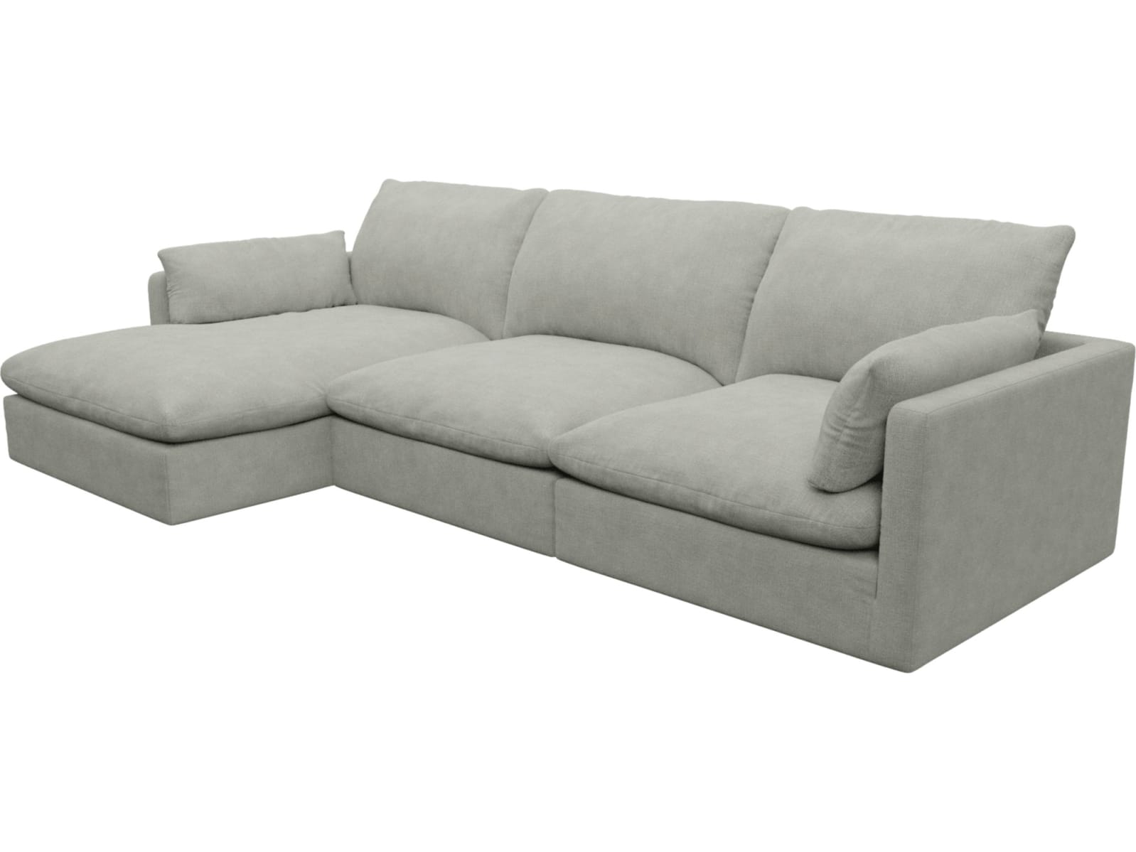 Willow Toorak Pebble Chaise Sofa - 3 Seater color Toorak Pebble