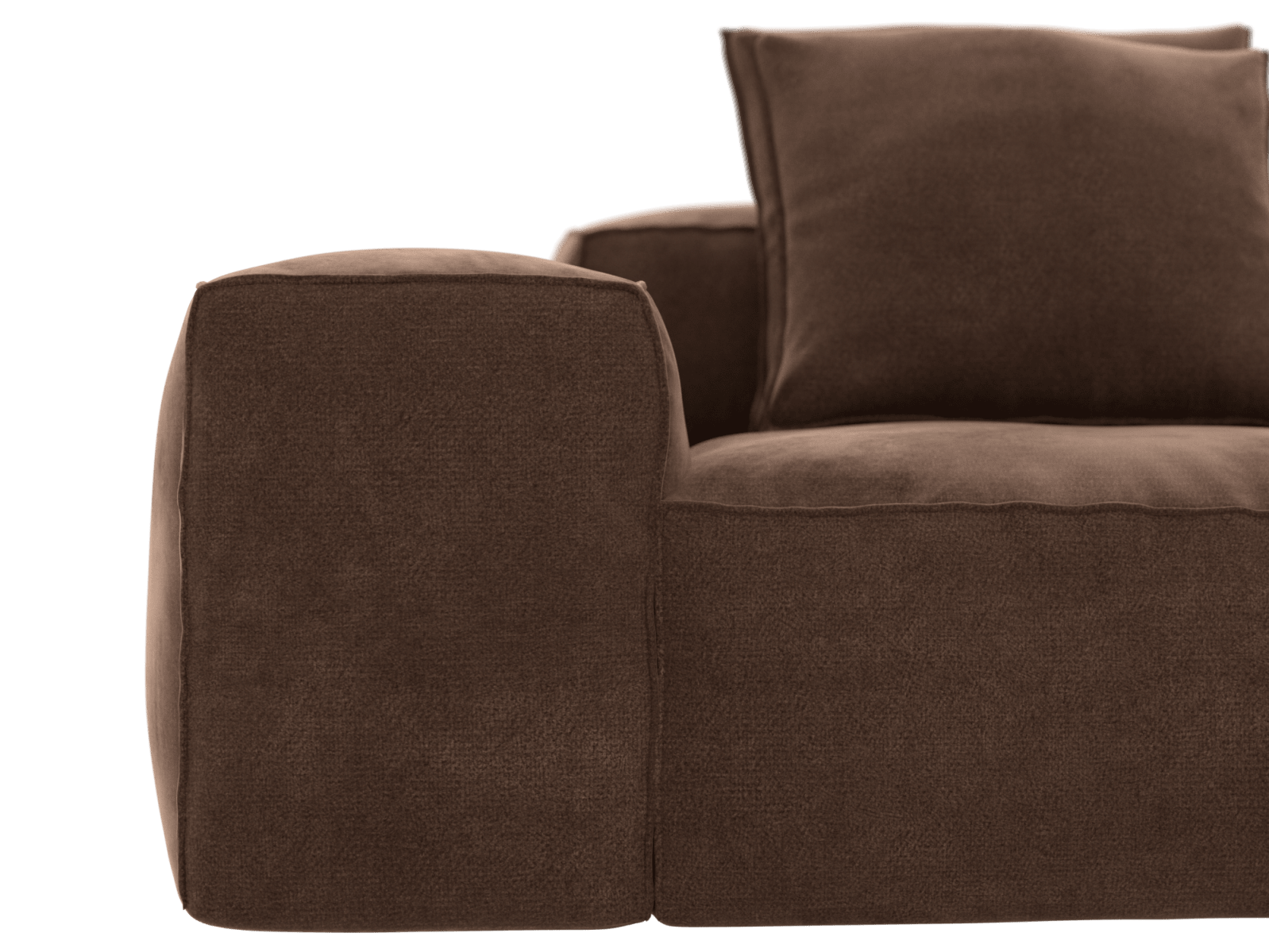 Riley Muse Chocolate 3 Seater Terminal Right Modular Sofa color Muse Chocolate
