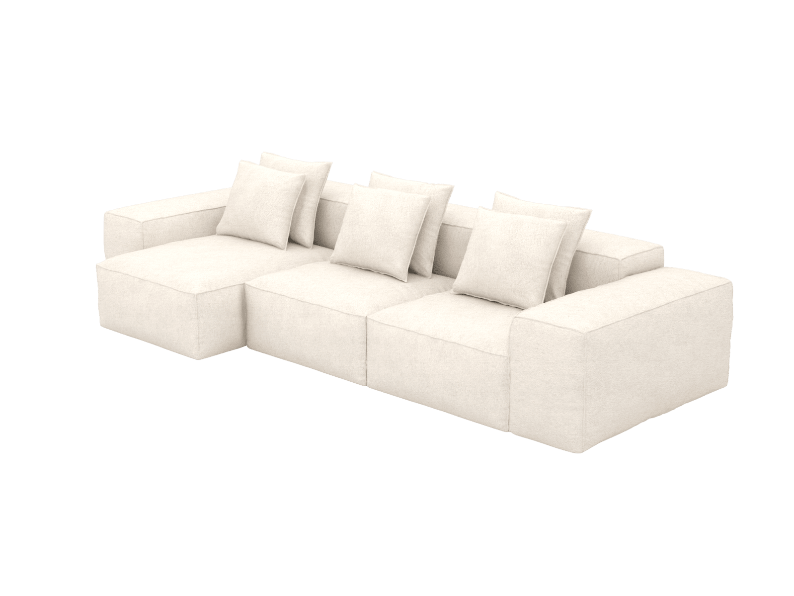 Riley Noa Fog Modular Chaise Sofa - 3 Seater color Noa Fog