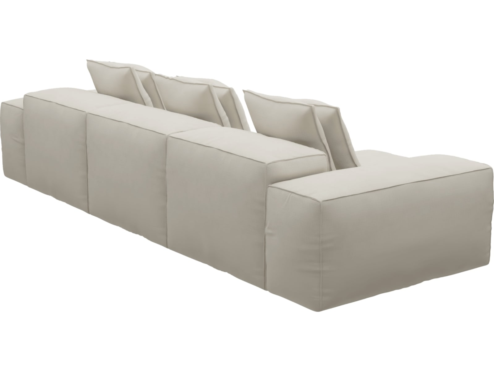 Riley Toorak Pearl Modular Sofa - 3 Seater Chaise color Toorak Pearl