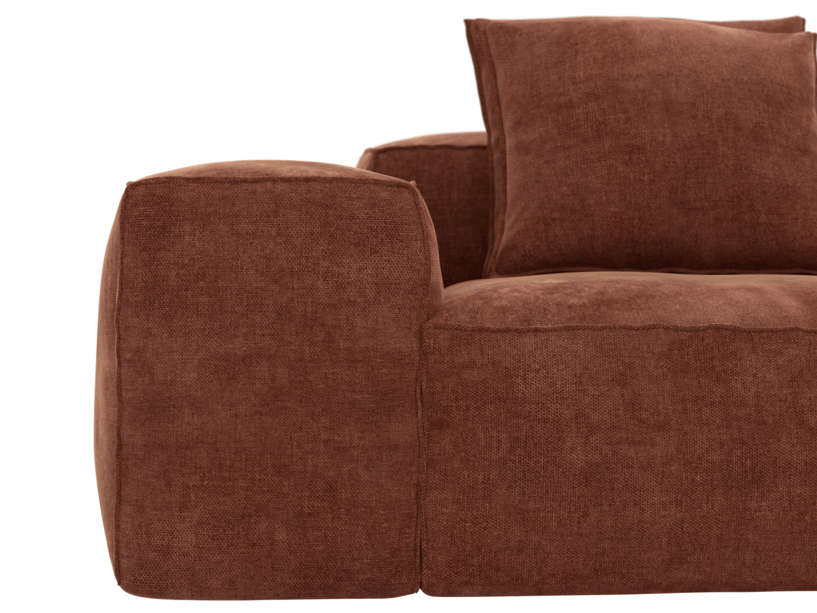 Riley Muse Rust 4 Seater Terminal Right Modular Sofa color Muse Rust