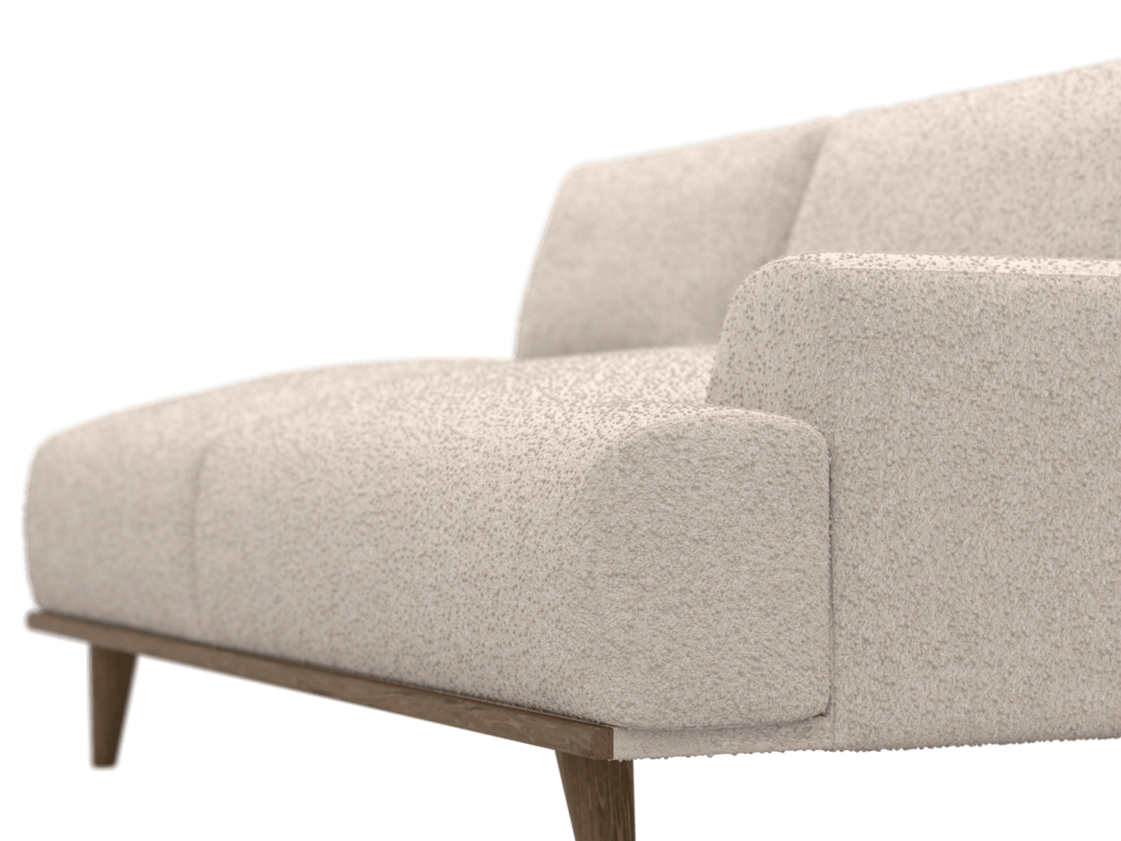Dane Boucle Pumice 2 Seat Right Facing Sofa Module color Boucle Pumice