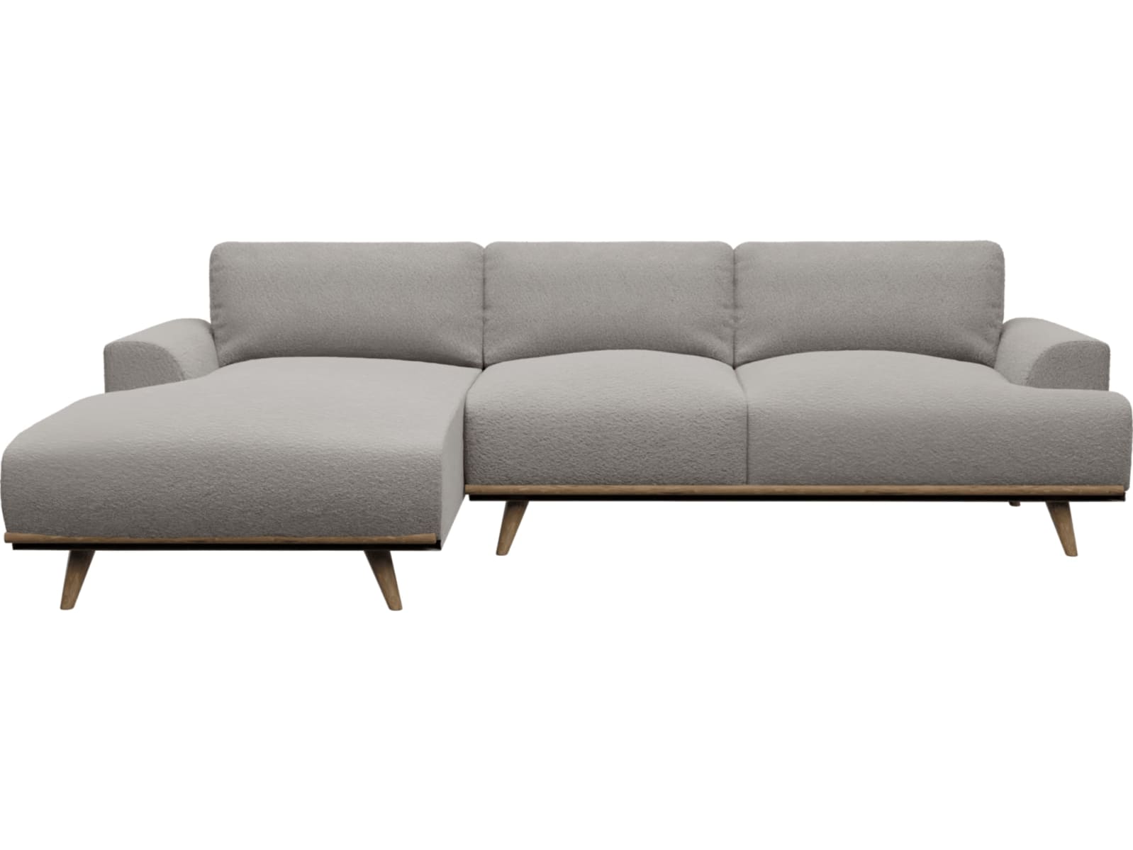 Dane Boucle Pumice Chaise Sofa - 3 Seater color Boucle Pumice