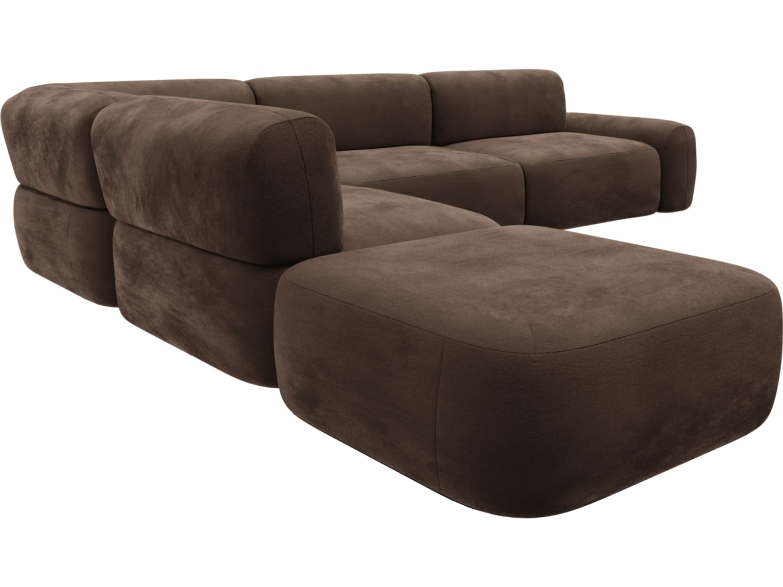 Beckett Muse Chocolate Modular Sofa - 6 Piece color Muse Chocolate