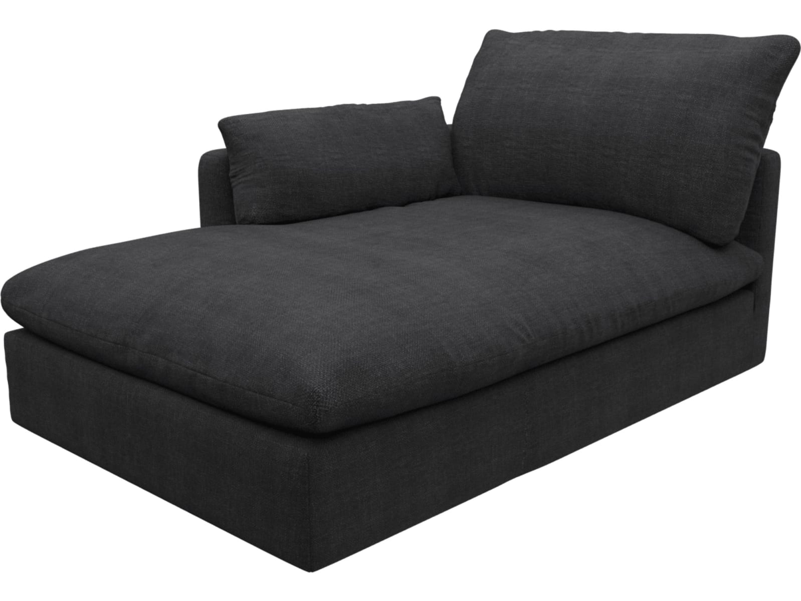 Willow Plaza Flint Grey Chaise Left Arm Facing Sofa Module color Plaza Flint Grey