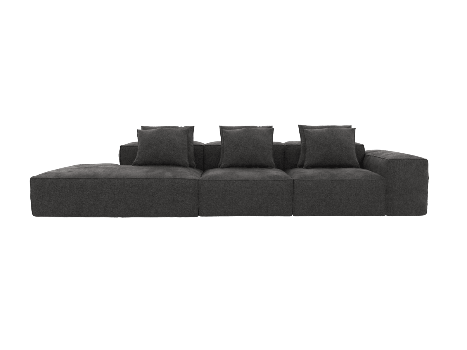 Riley California Charcoal 4 Seater Terminal Left Modular Sofa color California Charcoal