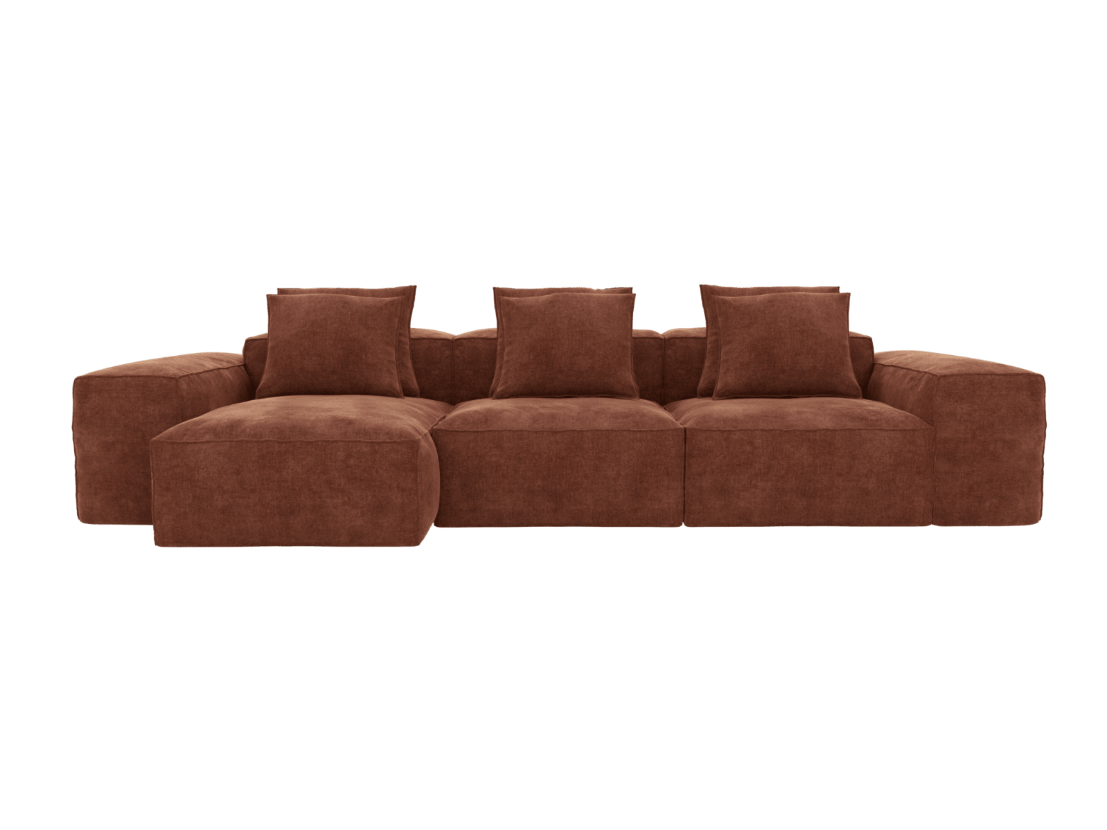 Riley Muse Rust 3 Seater Modular Chaise Sofa color Muse Rust