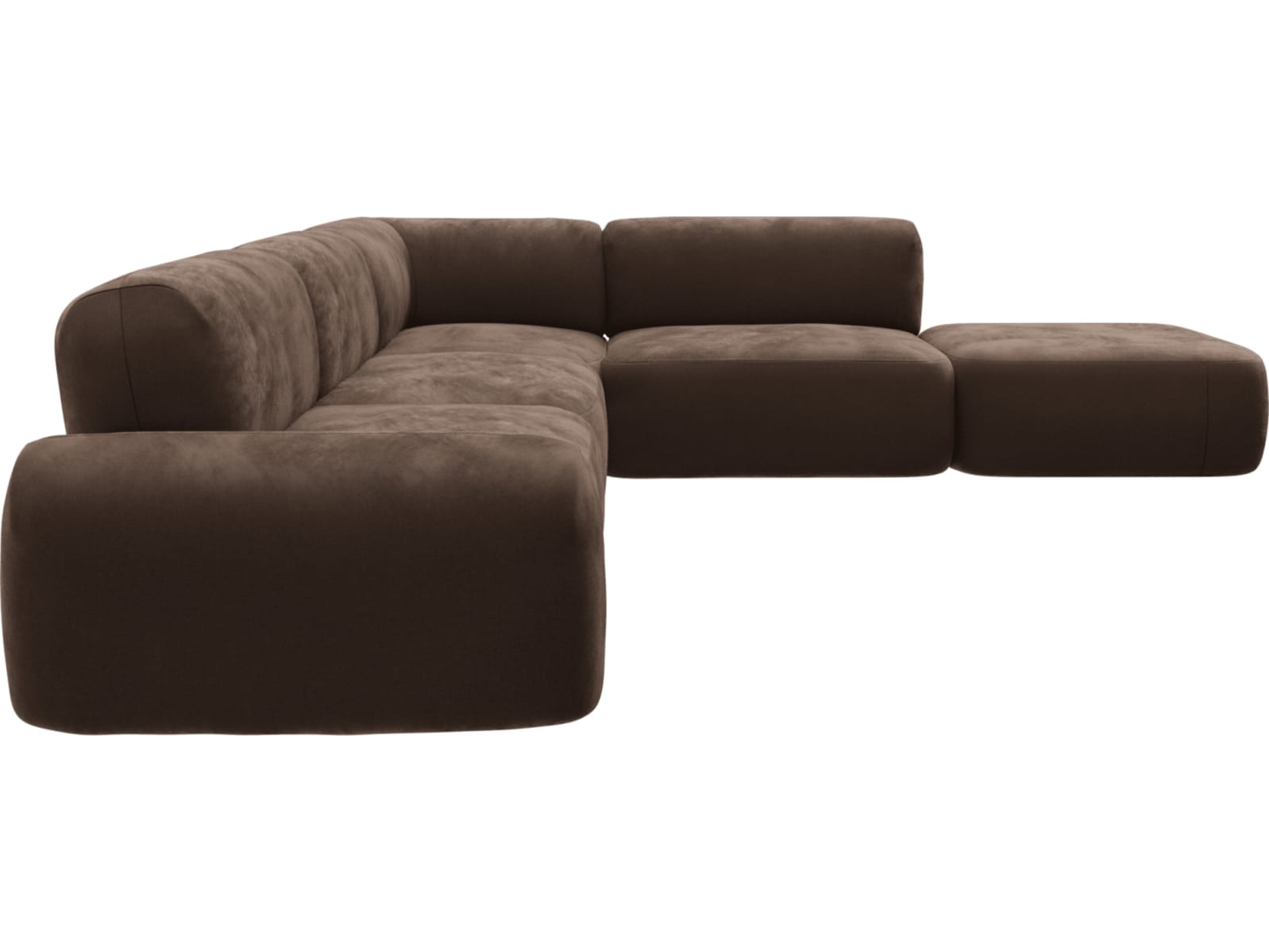 Beckett Muse Chocolate Modular Sofa - 6 Piece color Muse Chocolate