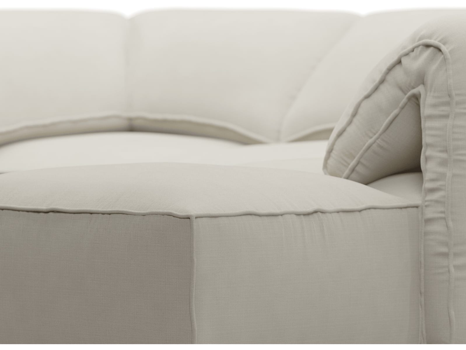 Kai Toorak Pearl Modular Sofa - 4 Seater and Ottoman color Toorak Pearl